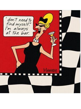 "I Don't Need to Find Myself, I'm always at the Bar" Set of 20 Cocktail Napkins